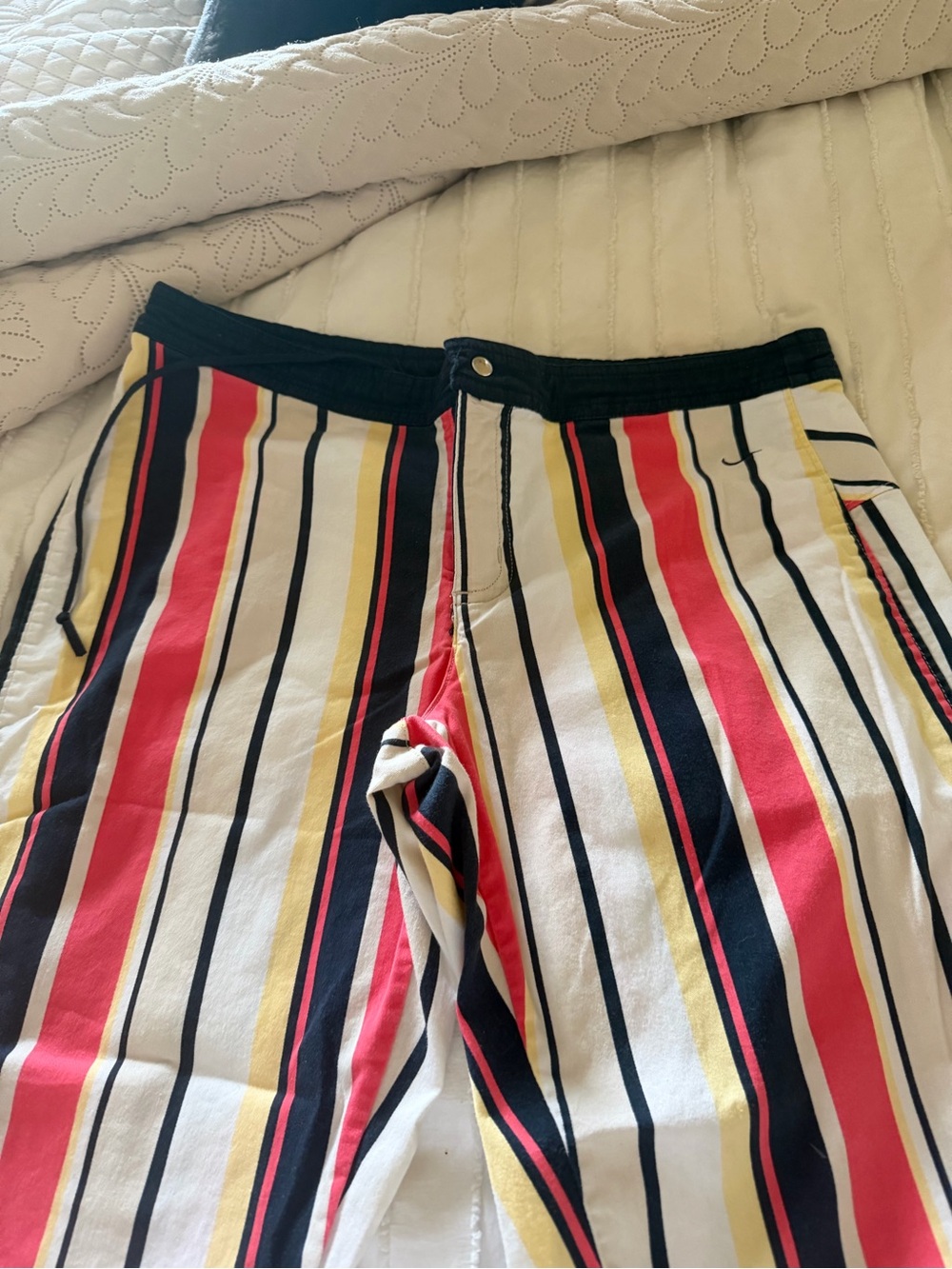Nike Striped Capris in Red, Yellow, Black, White